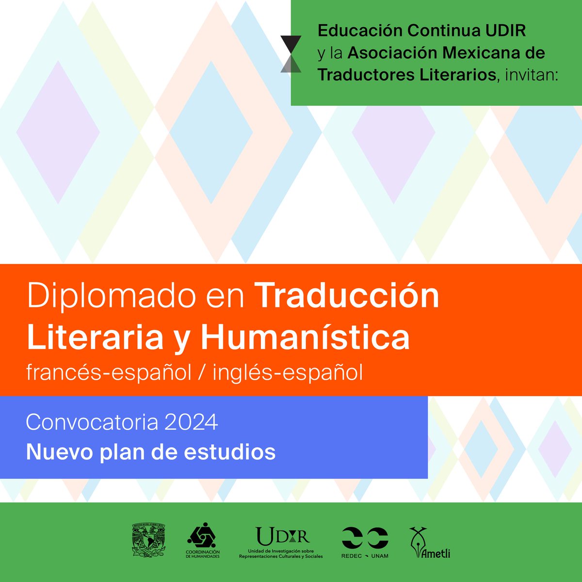 ⏳ ¡Todavía estás a tiempo!
✍🏼 ¡Inscríbete a este diplomado de la <a href="/UDIR_UNAM/">UDIR-UNAM</a> y la <a href="/ametliac/">Ametli, A.C.</a>!
🗓 Fecha límite para recibir documentos: 16 de agosto.
🔗 Convocatoria: i.mtr.cool/fynormuepk
