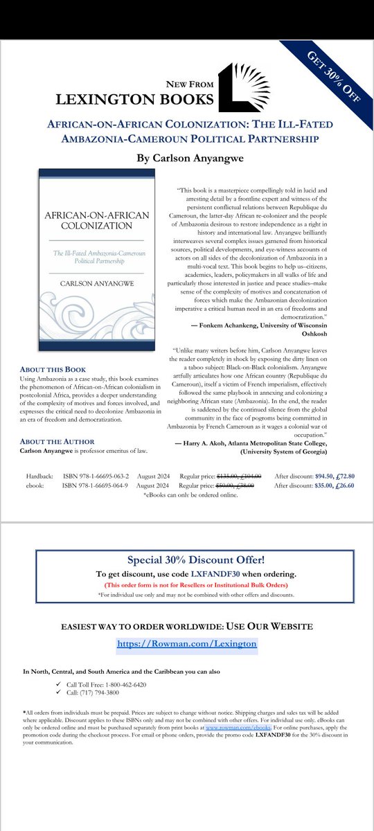 George Mbaka (@georgembaka) on Twitter photo In what has been coined "African-On-African", <a href="/AnyangweProf/">Prof. Carlson Anyangwe</a> thrills readers on the story of #Ambazonia. Do you know #colonization still exists? Do you know you beg for food from a stranger in your own house? These & more will shock you when you grasp a copy. In what has been coined "African-On-African", <a href="/AnyangweProf/">Prof. Carlson Anyangwe</a> thrills readers on the story of #Ambazonia. Do you know #colonization still exists? Do you know you beg for food from a stranger in your own house? These & more will shock you when you grasp a copy.