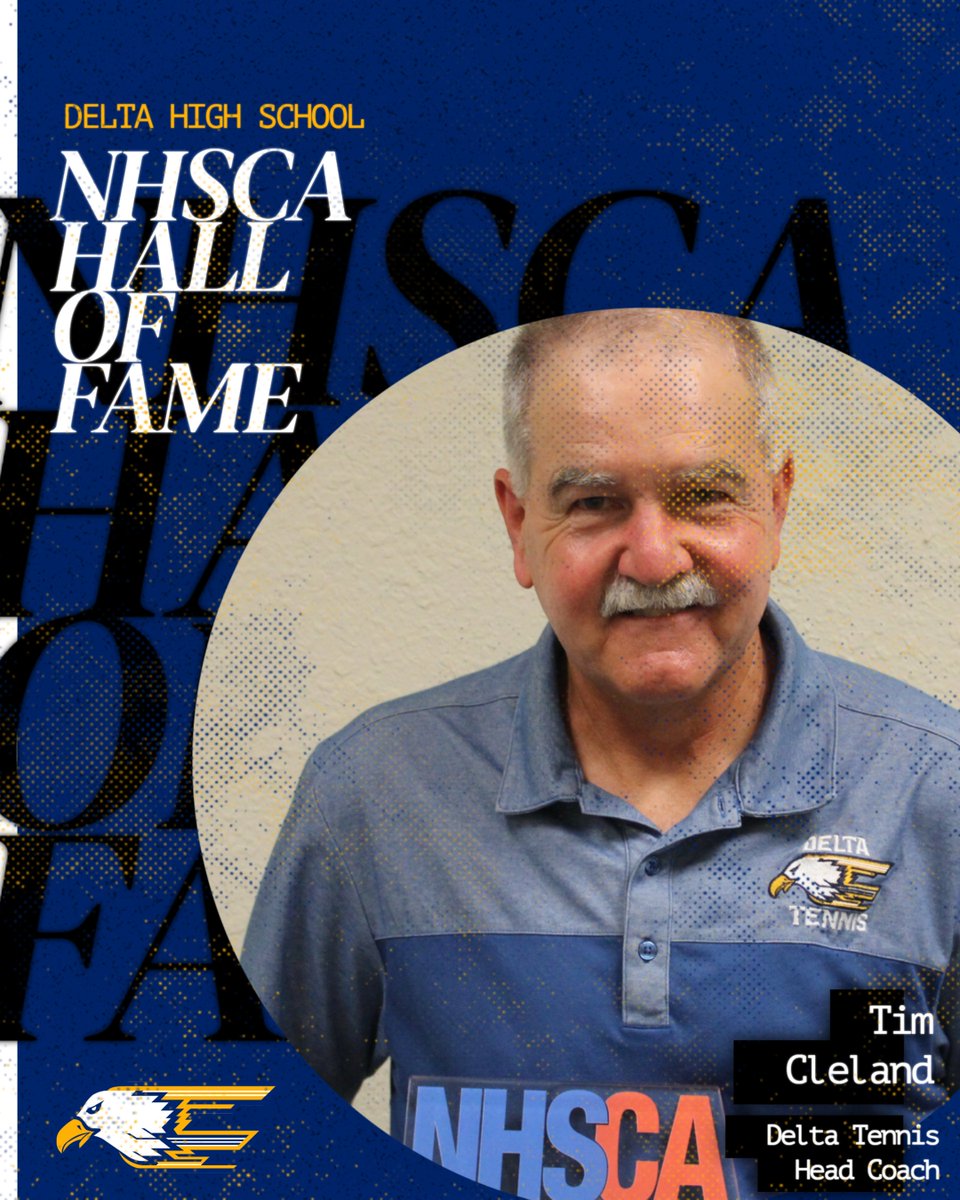 DeltaEagles_'s tweet image. 🚨ＢＲＥＡＫＩＮＧ ＮＥＷＳ🚨

Delta High School Tennis Head Coach, Tim Cleland, has been selected to the National High School Coaches Association Hall of Fame!

💻: deltaeaglesports.com/news/2024/8/15…