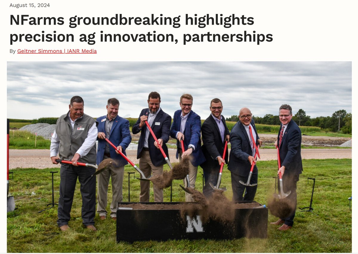 On NFarms....“These are production-scale systems, meaning it’s near what our stakeholders have,” <a href="/joeluck_unl/">Joe David Luck</a> said. “That gives us strong ability to create and test these tools,” boosting producer confidence in the technology’s reliability.
news-test.unl.edu/article/nfarms…
