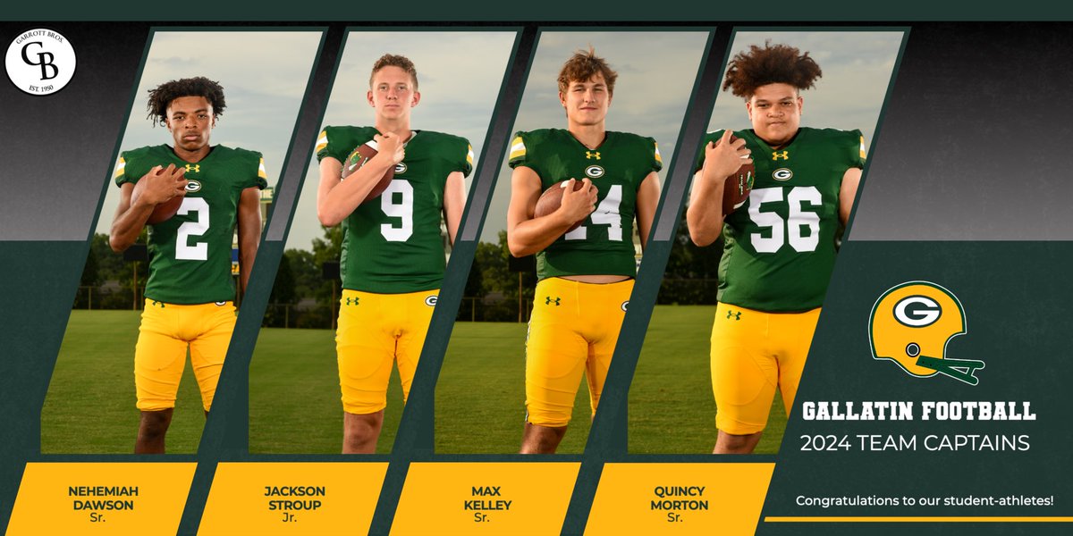 Gallatin Green Wave Football (@ghswavefootball) on Twitter photo Announcing our 2024 Team Captains! A great group of young men selected by their teammates to lead our Squad on and off the field! 🫡 #GreenWavePride
#DMGB Announcing our 2024 Team Captains! A great group of young men selected by their teammates to lead our Squad on and off the field! 🫡 #GreenWavePride
#DMGB
