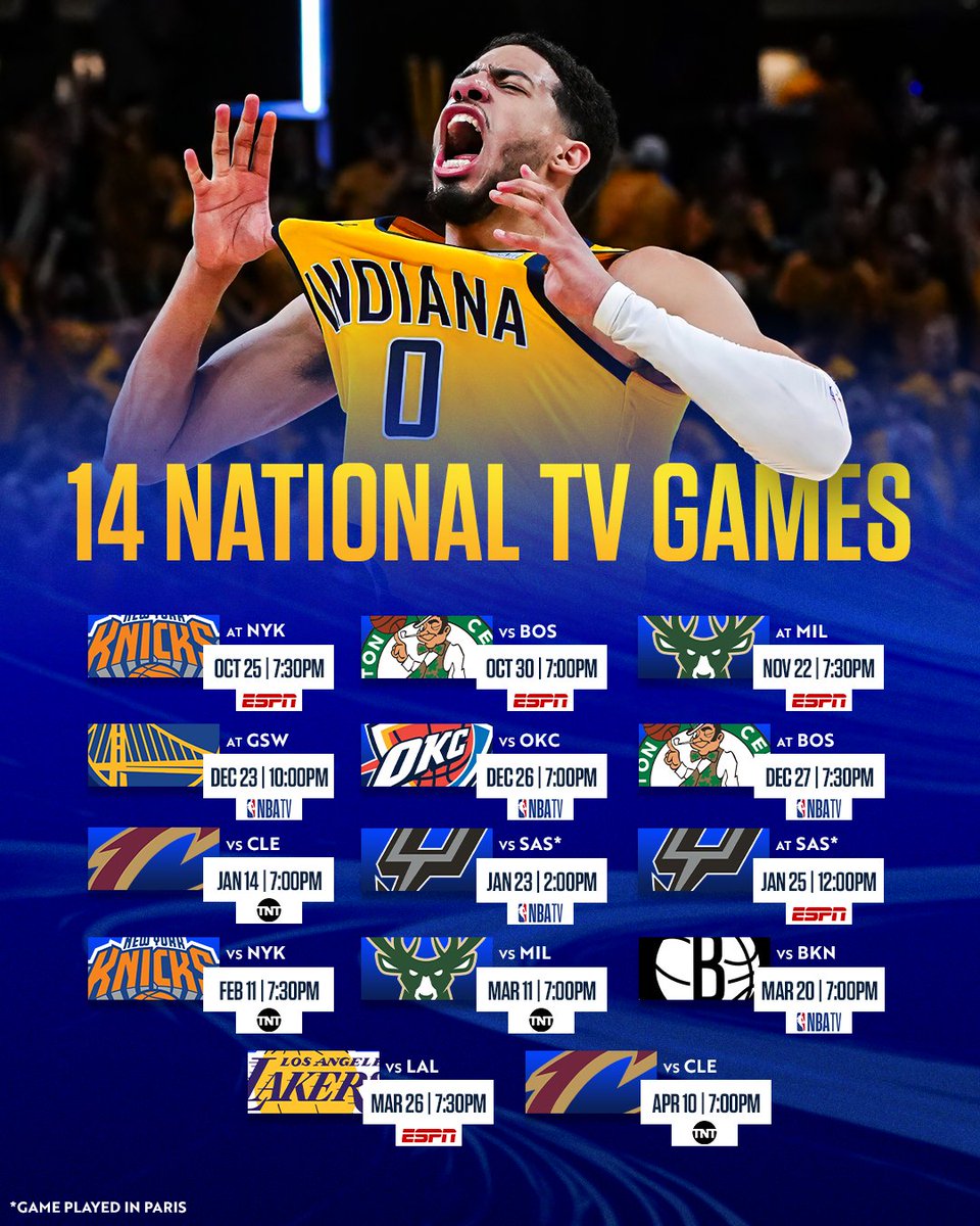 on the national stage 👀

we have 14 national TV games in the 2024-25 season 📺
