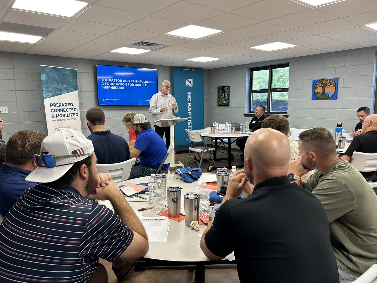 MullisCLT's tweet photo. Enjoyed an encouraging morning at Greater Cleveland Baptist Association for the launch of Residency Project NC - Foothills South. Good conversations and time together hearing from Chip Sloan from FBC King’s Mountain. #ncbaptist #onmissiontogether #residencyprojectnc https://t.co/NypQTCHsns