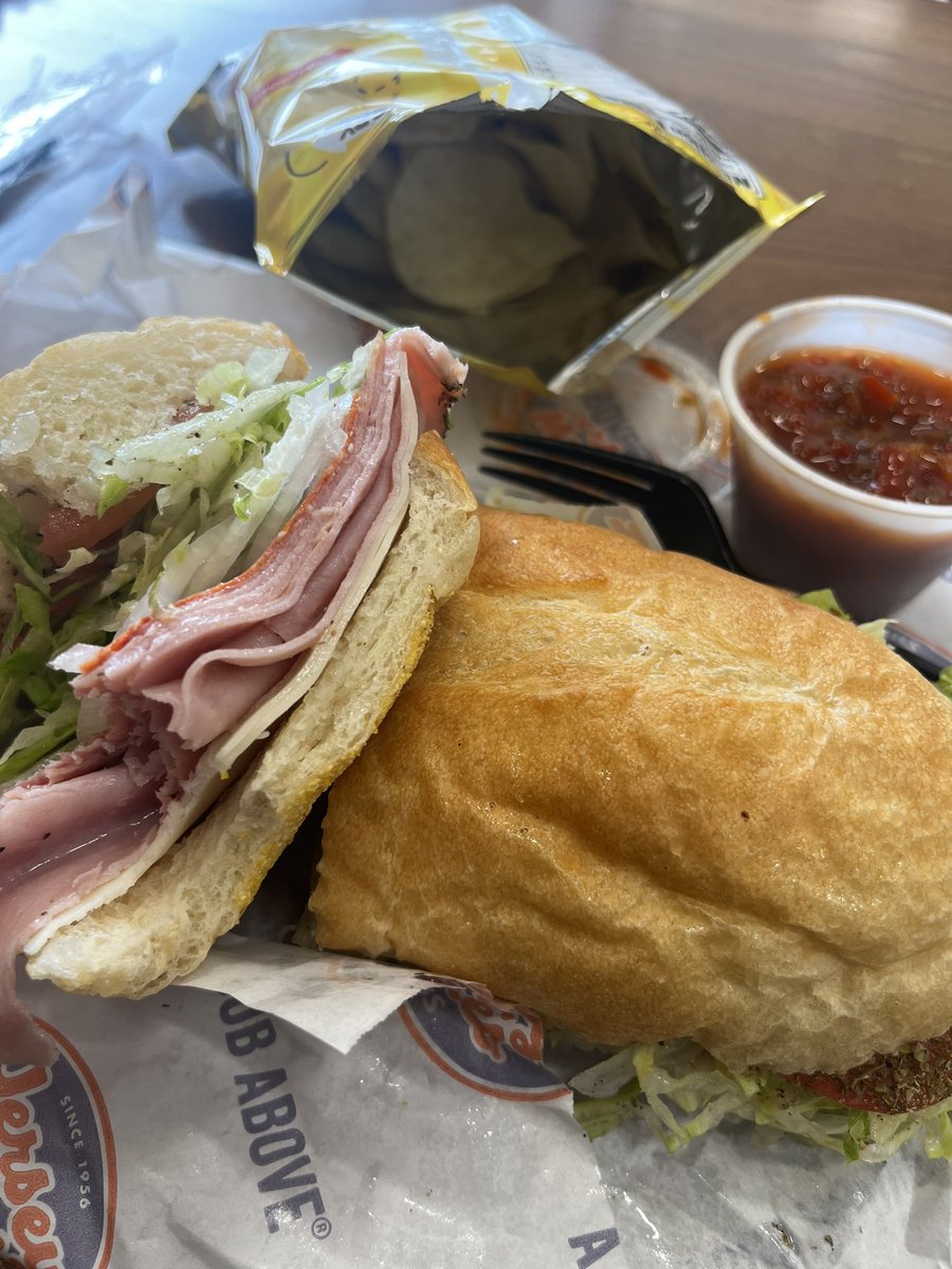 RobinCrouse's tweet photo. Married 26 years today and celebrating at my favorite place @jerseymikes  shout out to the Troy Ohio location they are so worth the 50 minute drive!!! #asubmadewithlove https://t.co/fxuvz0DZ2a