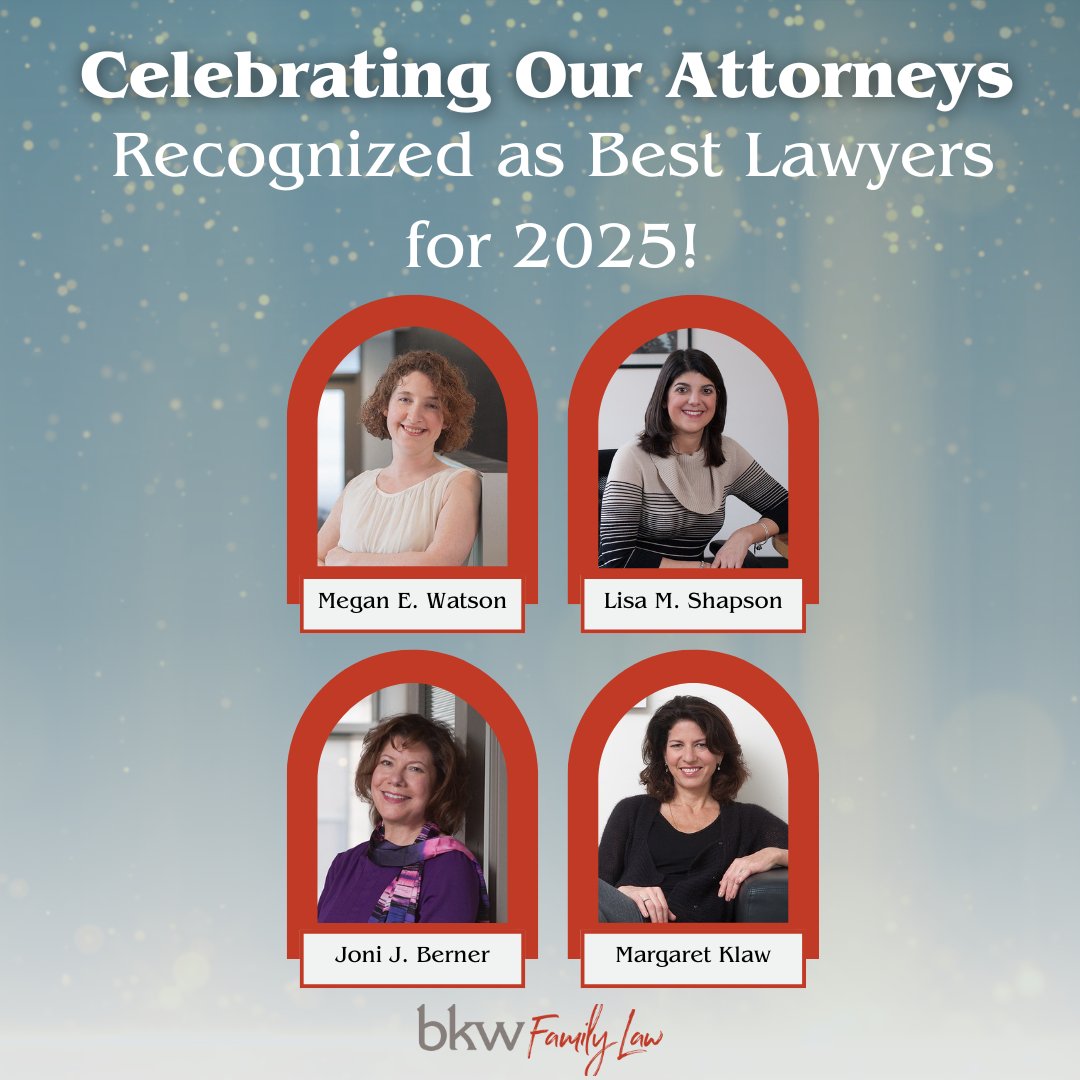 Thrilled to announce that our attorneys Megan Watson, Lisa Shapson, Joni Berner, and Margaret Klaw have all been recognized by Best Lawyers for 2025! This prestigious honor reflects their dedication to excellence in Collaborative Law, Family Law, and Family Law Mediation.
