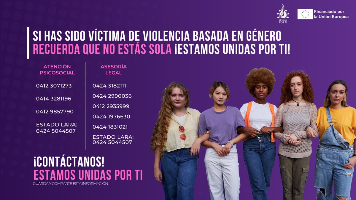 Alaplaf_Cssr's tweet photo. En la alianza #UnidasPorTi, ofrecemos atención psicolegal gratuita y confidencial a víctimas de violencia basada en género y a sus familiares. ¡No estás sola, llámanos! https://t.co/6O4ROEL7Ab