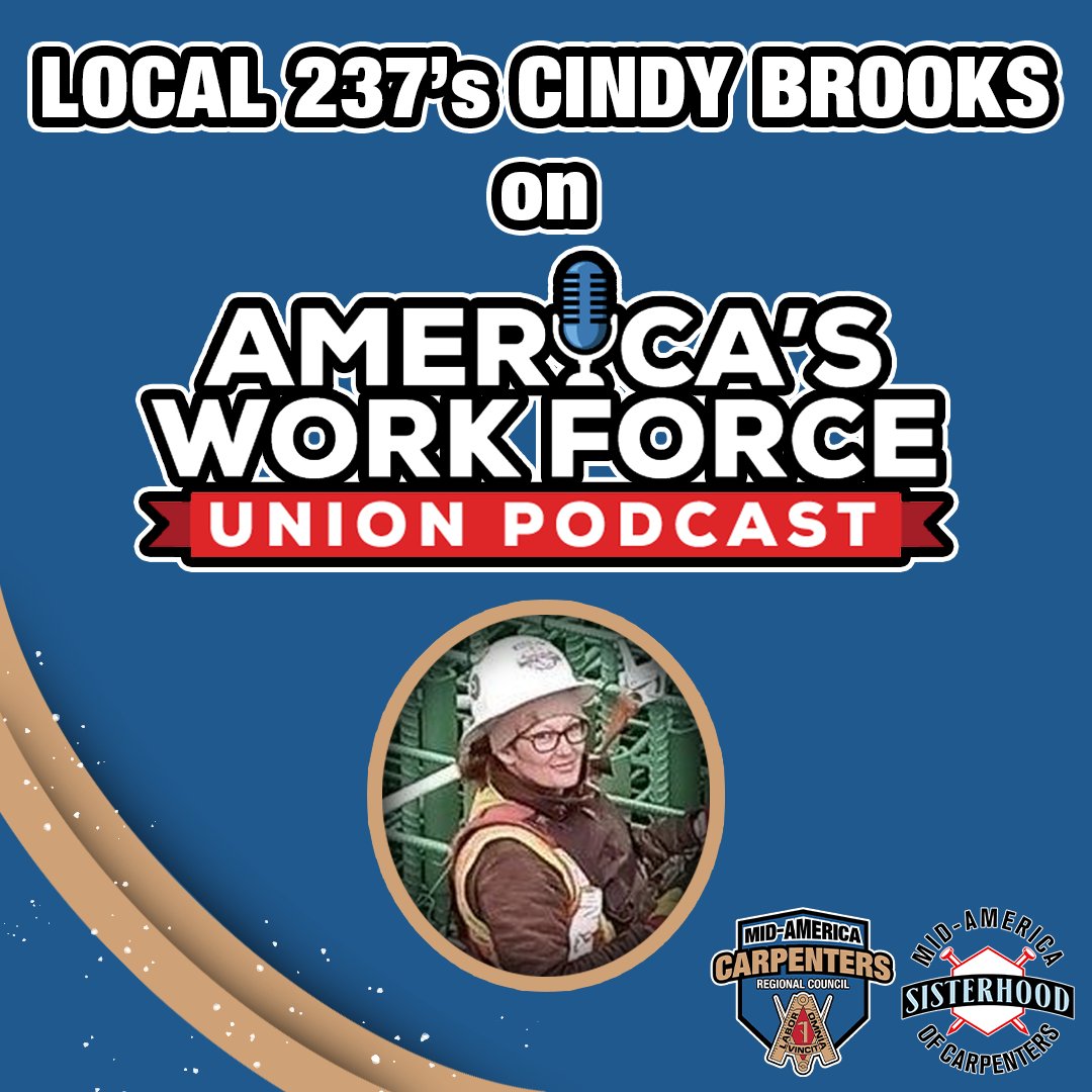 MidAmCarpenters's tweet image. #Local237 Carpenter Cindy Brooks was a guest on the America's Workforce Union Podcast this week discussing how the Union helped her during a health scare and how her MACRC Brothers &amp;amp; Sisters looked out for her!