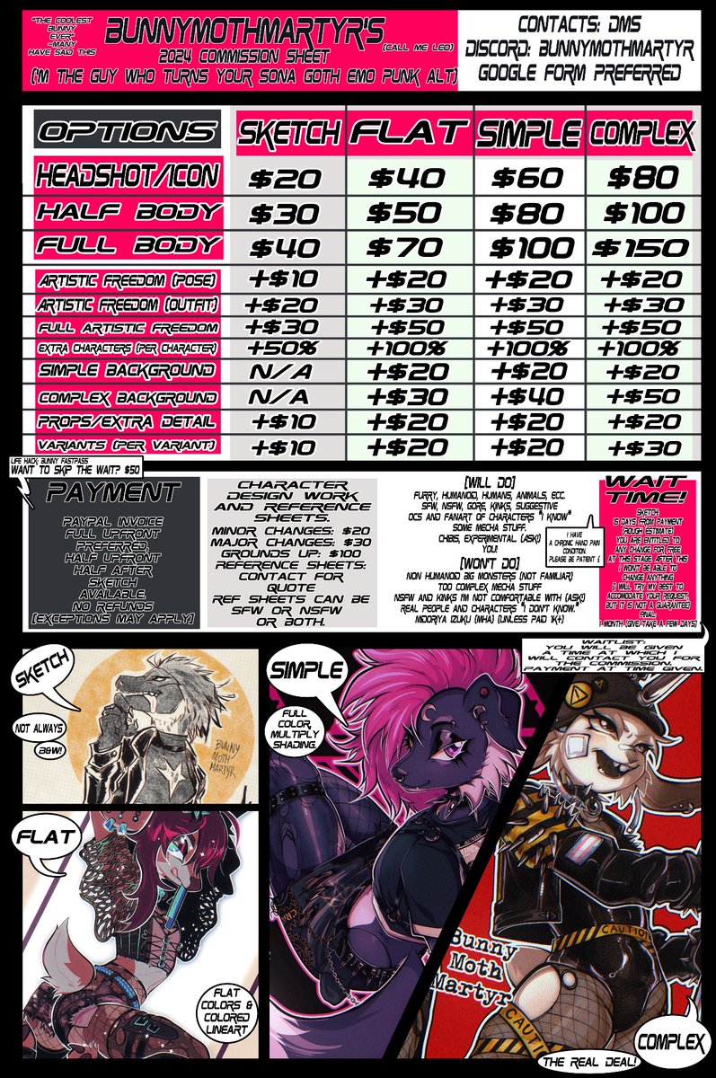 BUNNYMOTHMARTYR's tweet image. ⛓️Updated Commission sheet⛓️
RTs and Support highly appreciated, contact me for any questions, I only bite occasionally!🐰
⛓️Contact form below⛓️