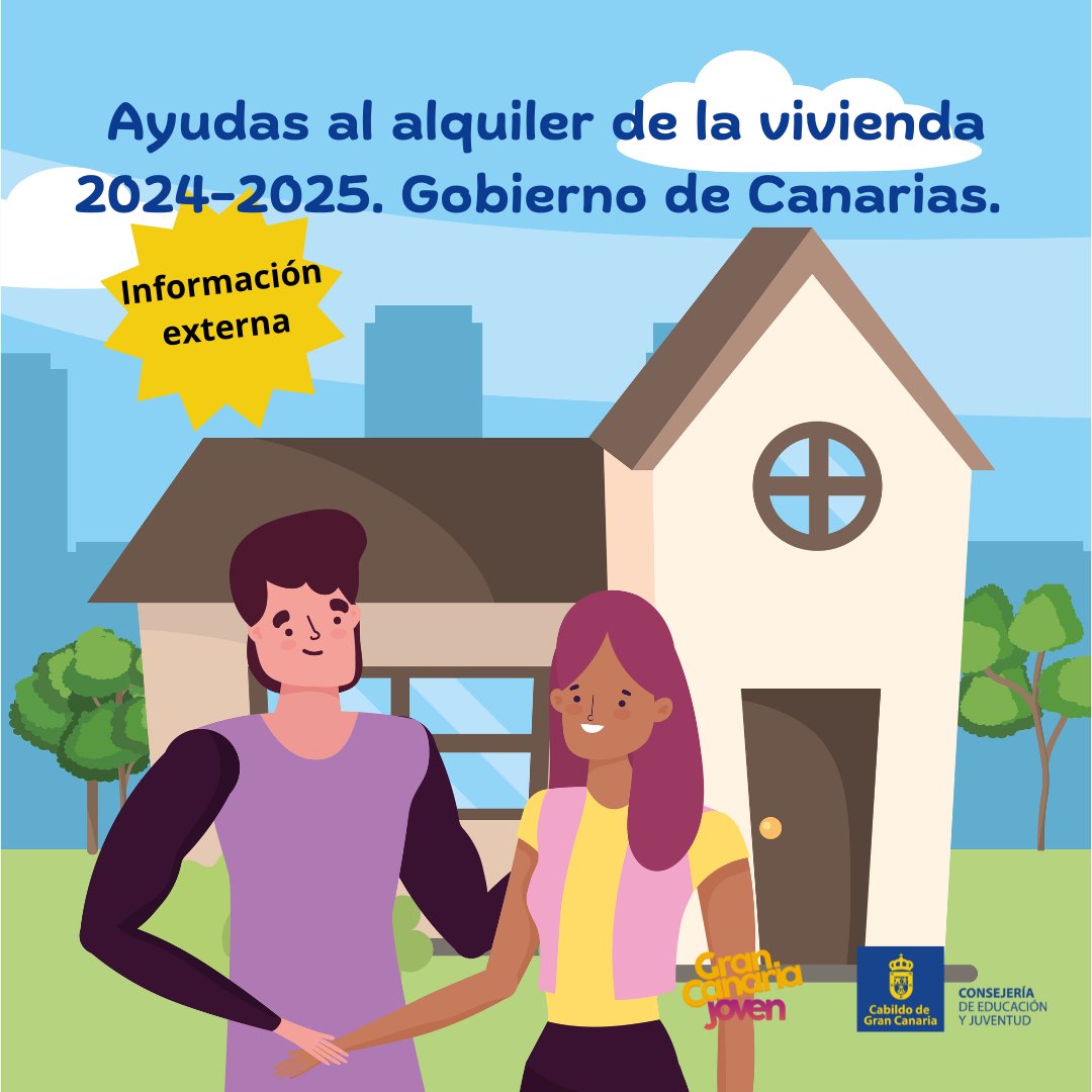🏡 <a href="/ViviendaCanaria/">Vivienda Gobcan</a> concede #subvenciones para ayudar a #jóvenes #canarios entre 18 y 35 años con el #alquiler de su vivienda habitual

🗓️Solicitudes hasta el 30 de agosto (hasta el 2/09 si vives en La Palma)

✍️Información acortar.link/rVhr2k