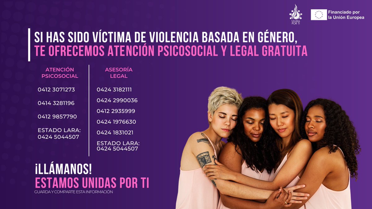 Alaplaf_Cssr's tweet photo. Gracias a la @UEenVenezuela, ampliamos la cobertura del servicio de atención psicosocial y legal que brindamos a mujeres víctimas de violencia por razones de género

Si sufres o has sufrido de este tipo de violencia, no dudes en llamarnos

¡Estamos #UnidasporTi! https://t.co/69D9U2Ich9