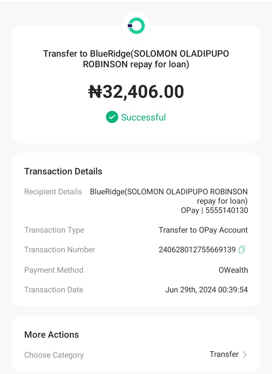 RobinsonSolom87's tweet photo. @OPaySupport Good day, have paid this since June 29,it has been cleared on the app, but customer care keep calling texting me every day. Please do something. https://t.co/wpoPQy6pim