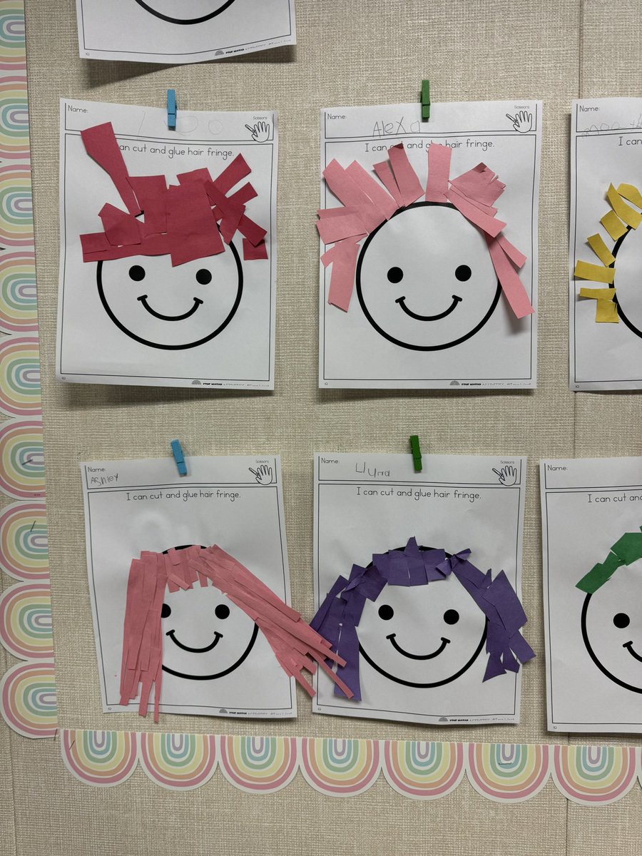 Fine motor skills in kinder. Lots of cutting and gluing. Most of my students had never used scissors ✂️ and in a week they have become very confident. <a href="/HumbleISD_OFE/">Oak Forest Elementary</a> <a href="/Kurtis_Krause/">Kurtis Krause</a>