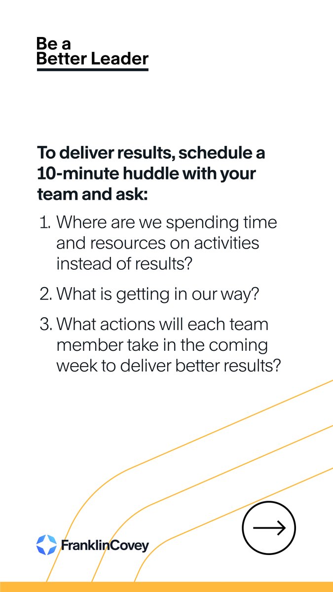 franklincovey's tweet photo. Be a better leader. Deliver results by asking yourself these three questions.  

Visit https://t.co/uBCG6LXhVk for more leadership development resources based on Leading at the Speed of Trust®. #BeABetterLeader #LeadershipTraining #LeadershipDevelopment #LeadershipSkillsTraining https://t.co/TLGkBspSli