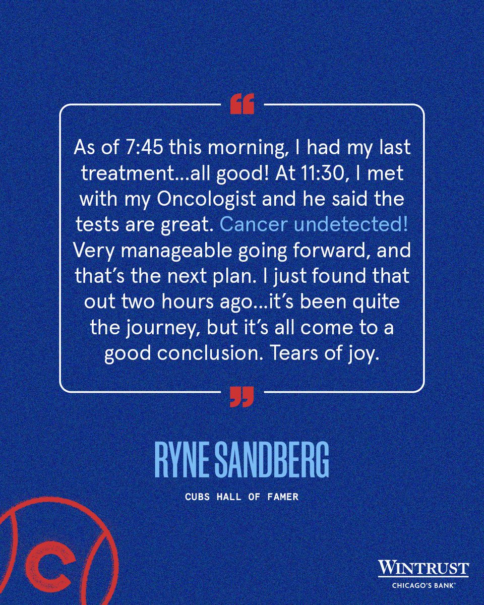 Cubs's tweet photo. We love you, Ryno. 💙

Continue the fight. Donate now: https://t.co/2uR2mNMj8y (@670TheScore) https://t.co/qwrrQhRECC