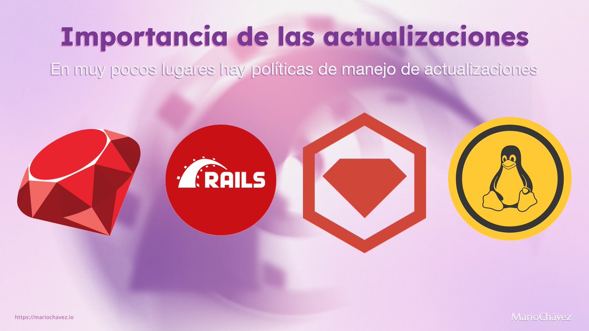 mario_chavez's tweet image. Un aspecto relevante en referencia a la seguridad de las aplicaciones, en este caso de Ruby on Rails, es el tener un proceso de actualización dentro del ciclo de mantenimiento de las aplicaciones, Ruby, Ruby on Rails, las gemas de dependencia y la infraestructura.
#rubyonrails