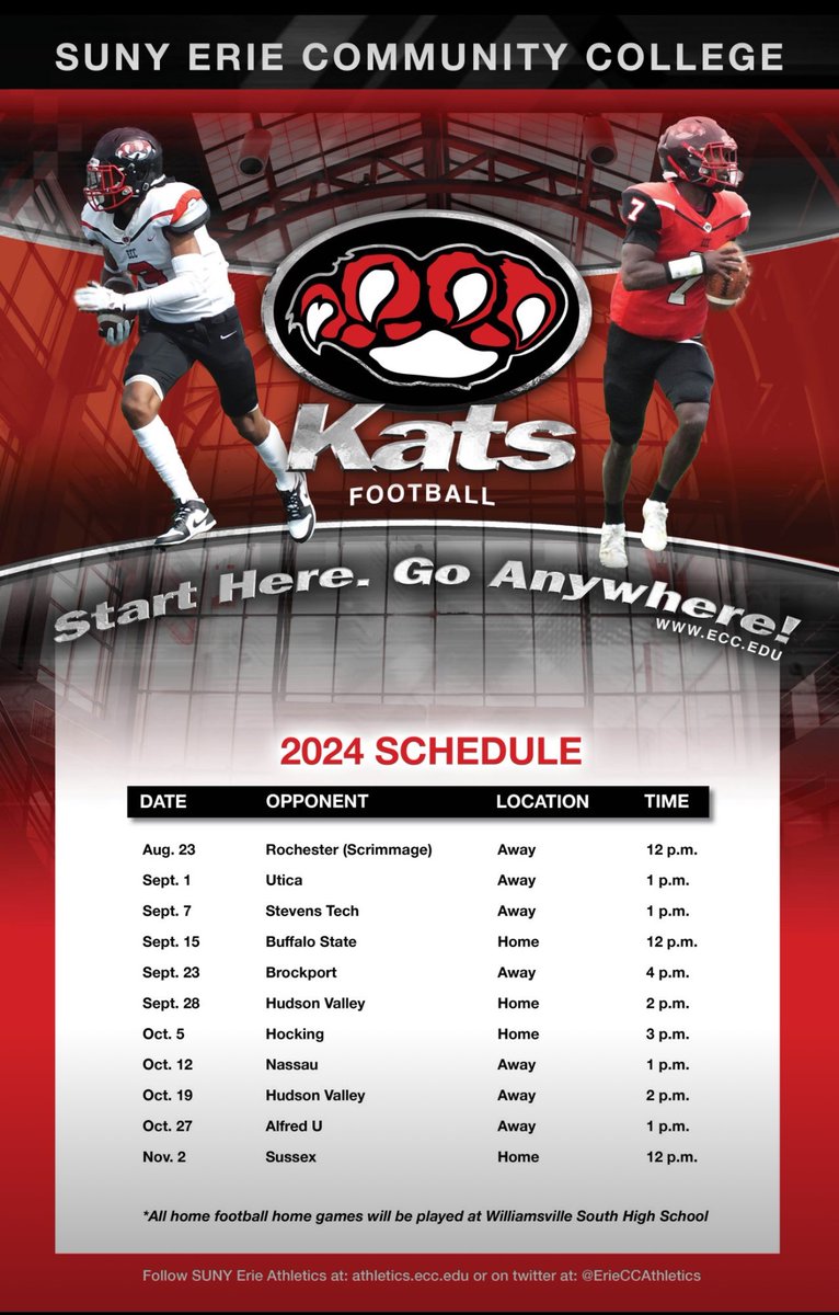 Erie KATS Football Schedule 2024