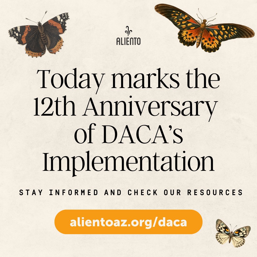 AlientoAZ's tweet photo. #DACA’s future is uncertain, &amp; the program's closure to new applicants leaves many in limbo. Renewal risks the livelihoods of current recipients. We're also missing out on the untapped potential of those who can’t apply. If you're eligible, renew now. 🦋 https://t.co/wCkzfjGhG9 https://t.co/aUmxxbcHjx