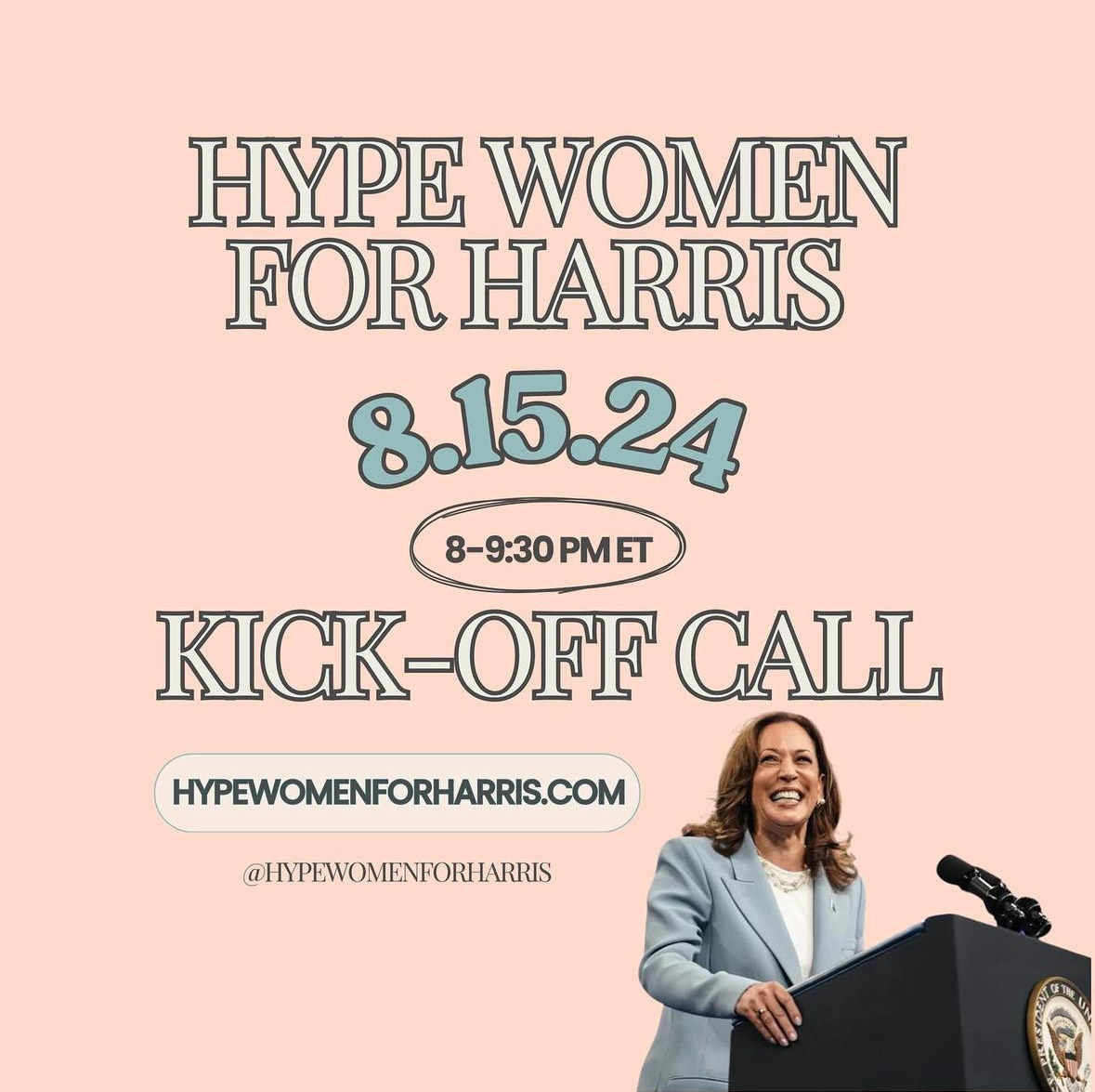 📢 Join our SVP of Communications + Culture, Melanie Newman on the Hype Women for Harris call TONIGHT.

The kick-off is building the coalition ahead of November and we're getting fired up to attend. Join the hype from 8 - 9:30 pm ET ⬇️

hypewomenforharris.com
