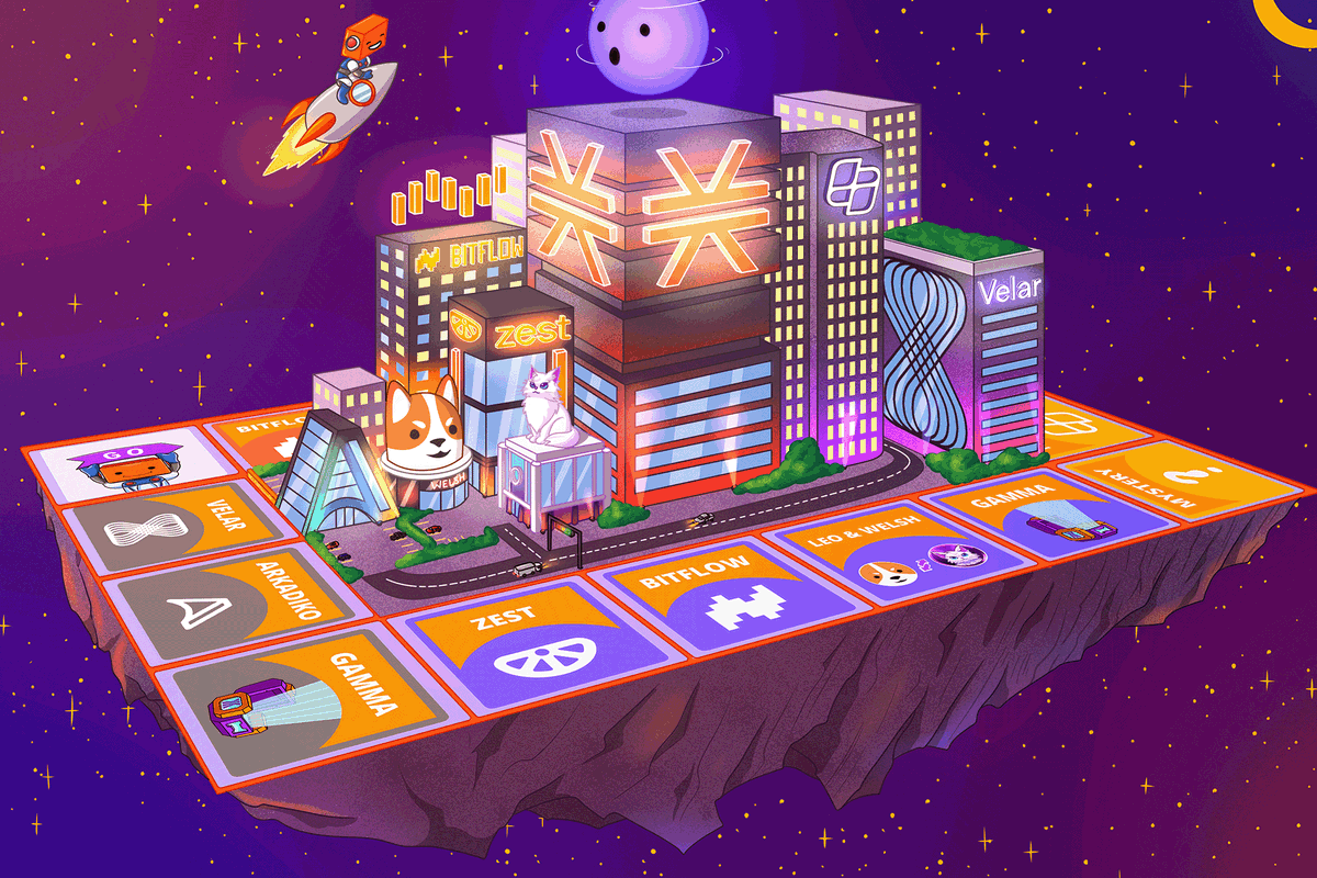 Stacks's tweet photo. How many Stacks ecosystem products do you recognize? 👀

Our builders community paving the way for a decentralized Bitcoin economy 🧡

This threads will introduce some communities part of Stacks Streets 🧵

Join the 10,000 STX prize pool quests 👇 1/4
https://t.co/SGn48jVavS https://t.co/H1V3vwNO3h