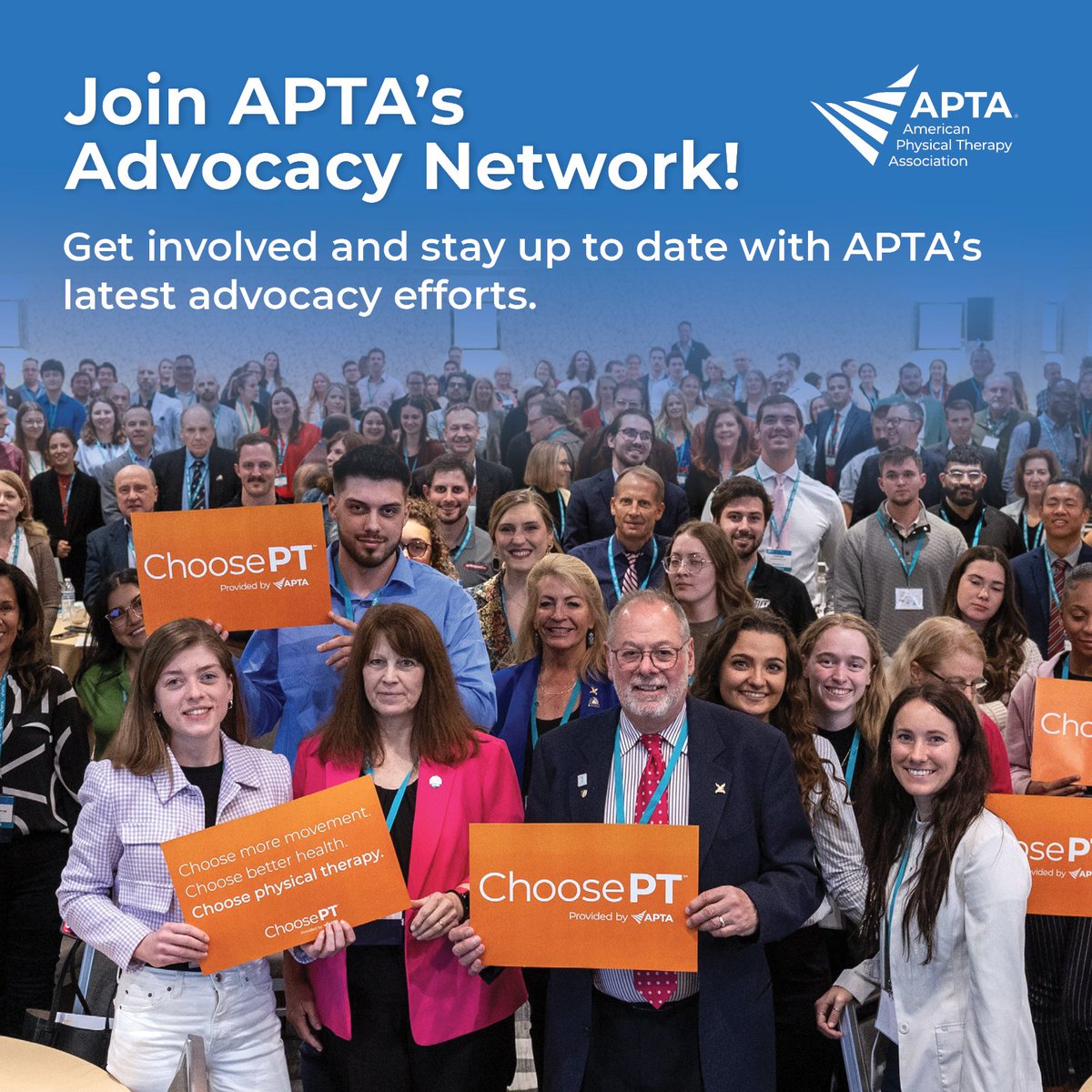 APTA_official's tweet photo. Want to get involved and make a difference in the profession? 🌟 Get access to advocacy news, updates, and opportunities to raise your voice with members of Congress through APTA's Advocacy Network! Join now to start engaging: https://t.co/6EI0dmA1LP https://t.co/iWuZ8LuCGF