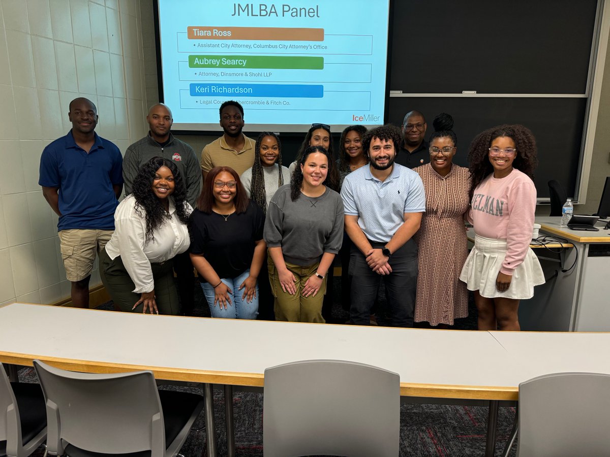 JMLBA's tweet image. Last week, JMLBA Members had the opportunity to speak to incoming 1Ls at Ohio State's Moritz College of Law, during OSU BLSA's 1L Bootcamp!  If you are interested in mentoring local law students, please sign up for JMLBA's Mentorship Program by emailing jmlbapresident@gmail.com!