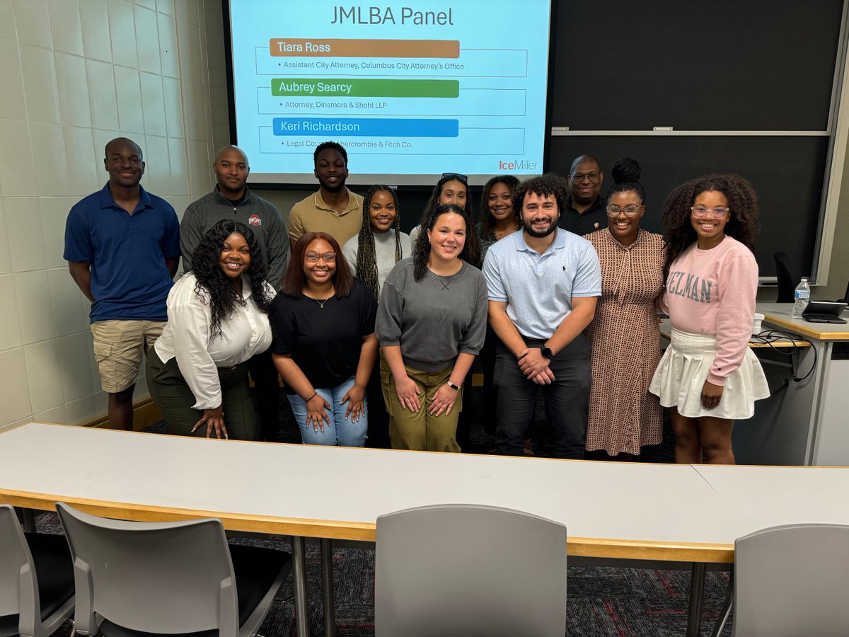 JMLBA's tweet image. Last week, JMLBA Members had the opportunity to speak to incoming 1Ls at Ohio State's Moritz College of Law, during OSU BLSA's 1L Bootcamp!  If you are interested in mentoring local law students, please sign up for JMLBA's Mentorship Program by emailing jmlbapresident@gmail.com!