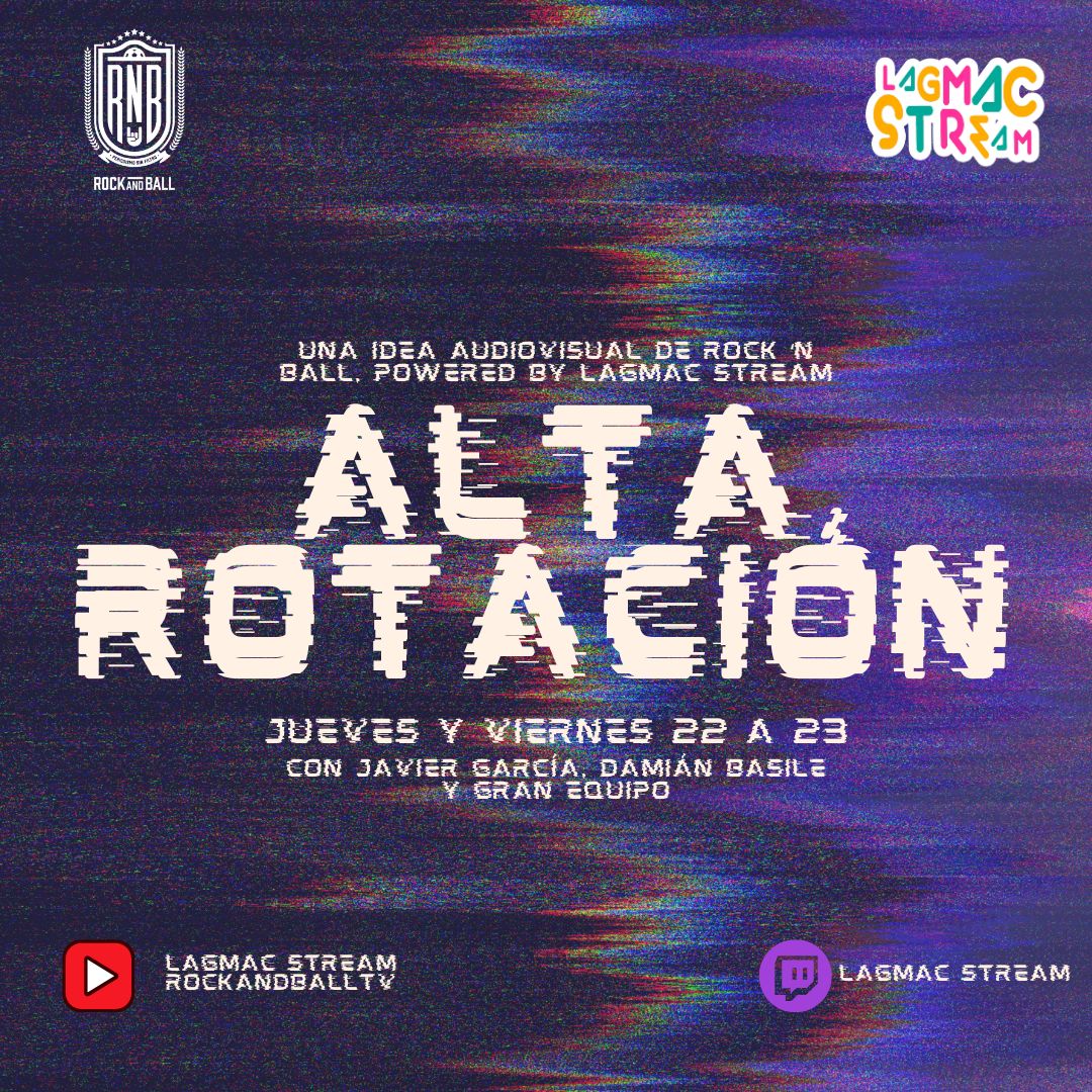 🚨CAMBIO DE DÍA DEL STREAM🚨

#AltaRotacion comenzará a salir desde hoy todos los jueves de 22 a 23hs en el canal de Twitch y Youtube de <a href="/LAGMACSTREAM/">LAGMAC</a> 

Si te lo perdiste podés volver a vernos en el canal de Youtube de Lagmac los viernes de 22 a 23hs

💻 linktr.ee/rocknball