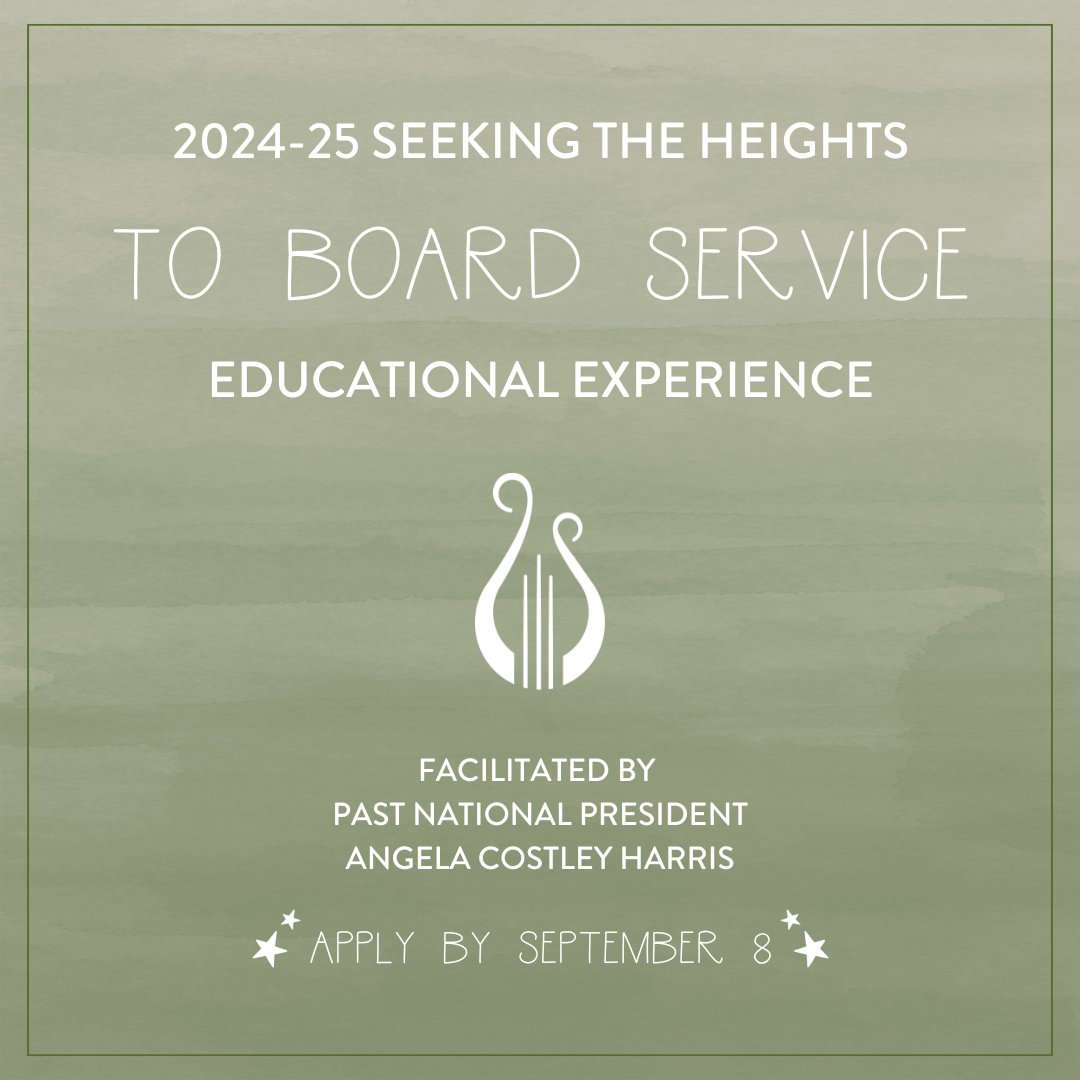 Have you ever wondered about the skills and experiences needed to serve on an Alpha Chi Omega national board or another community nonprofit board? Apply to participate in the 2024-25 Seeking the Heights to Board Service educational experience to learn more!app.smarterselect.com/programs/97265…