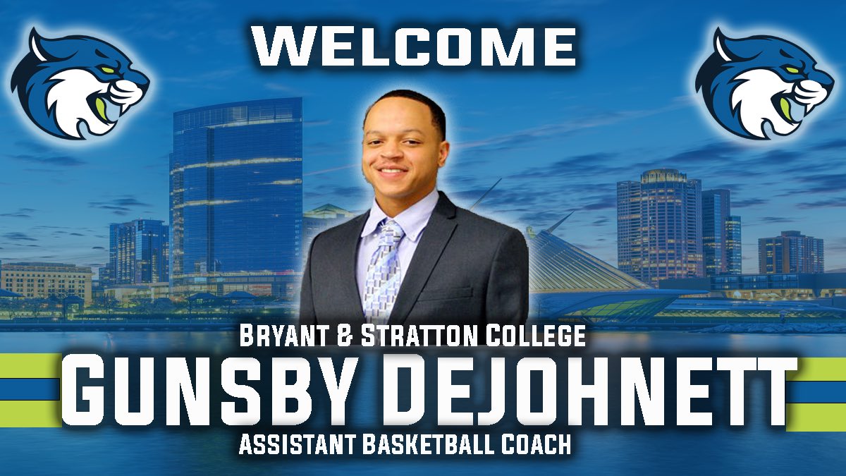 BobcatMBBWI's tweet photo. Please welcome our newest assistant coach @414guns Coach DeJohnett is a Milwaukee native, most recently was an assistant coach at Waldorf College in IA. 

We are beyond excited to have Gunsby on staff. His experience &amp; knowledge will be extremely valuable to our program! #ClawsUp https://t.co/TE6gtGkqt6