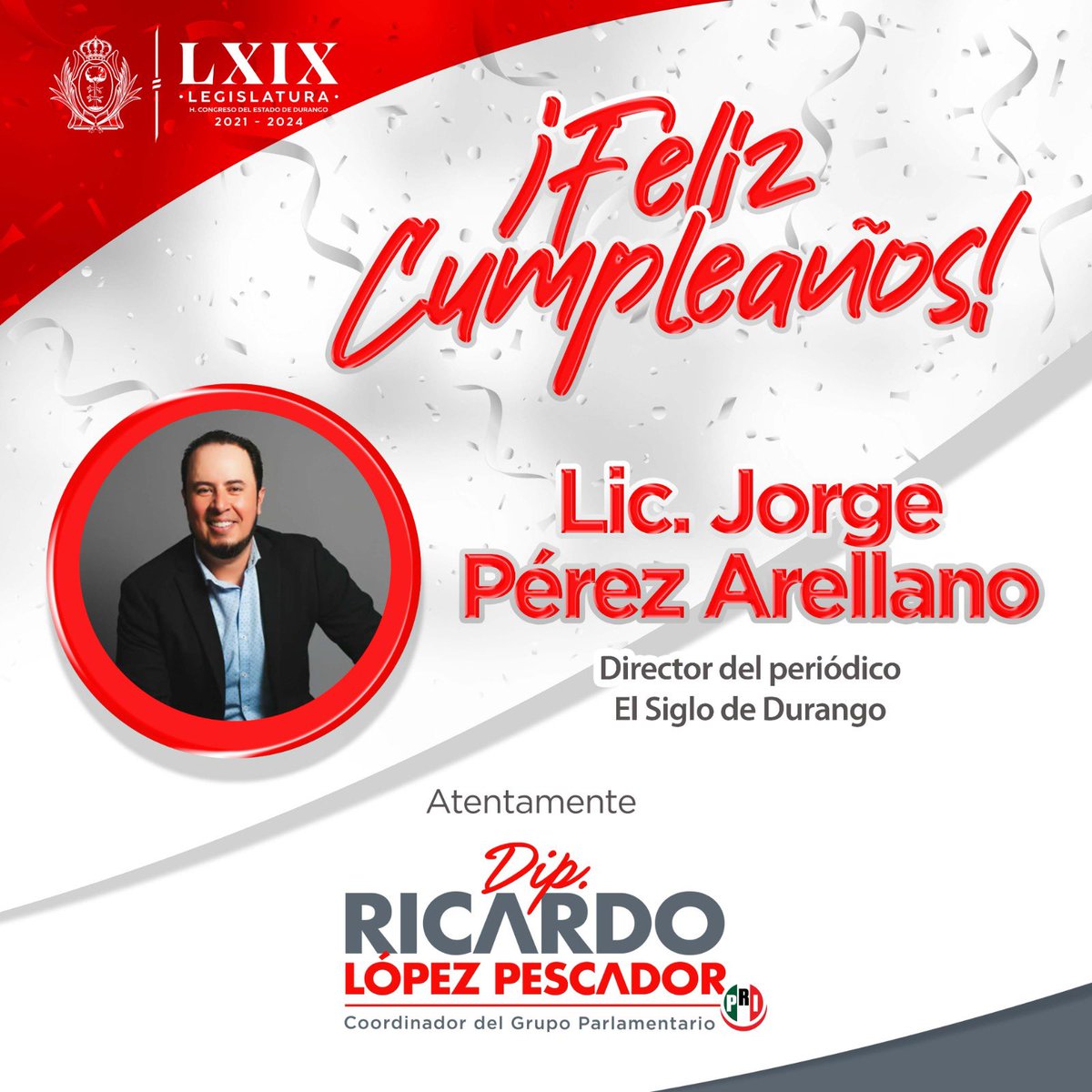 Estimado <a href="/jperezarellano/">Jorge A. Pérez Arellano Romero</a>, te mando un fuerte abrazo por motivo de tu cumpleaños. 🎉

¡Qué sigas pasando un excelente día!