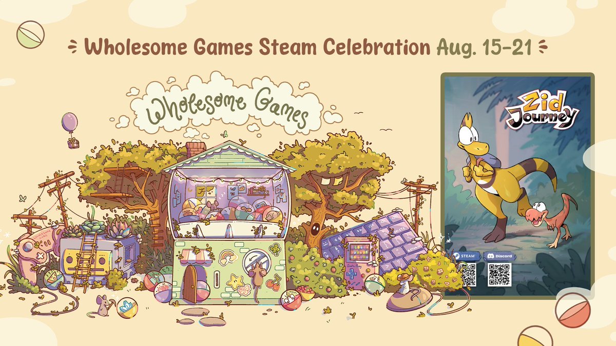 ZidAndZniw's tweet image. And the event's up! You can find our dinosaurs chilling around this year's @_wholesomegames Steam Event!

What's more, Zniw Adventure is 15% off for the duration of the event!!