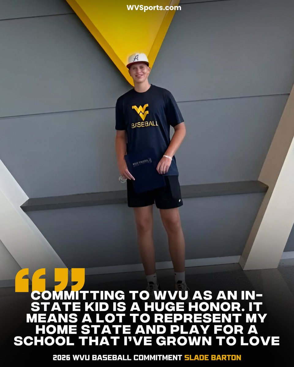 Interview: gowvu.us/foq

2026 RHP Slade Barton says his commitment to #WVU was "a huge honor,". He's proud to represent his home state and excited to join a program that feels like family. #HailWV