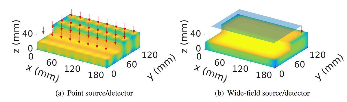 📢check out our new #MacDOT paper on #OSA_BOEx

opg.optica.org/boe/fulltext.c… 

We describe an "ultra-HD" widefield #DOT system using structured illumination and a camera, acquiring tens of millions of DOT data with 1/6 mm resolution, but use of MLSVD yields a compact inverse problem.
