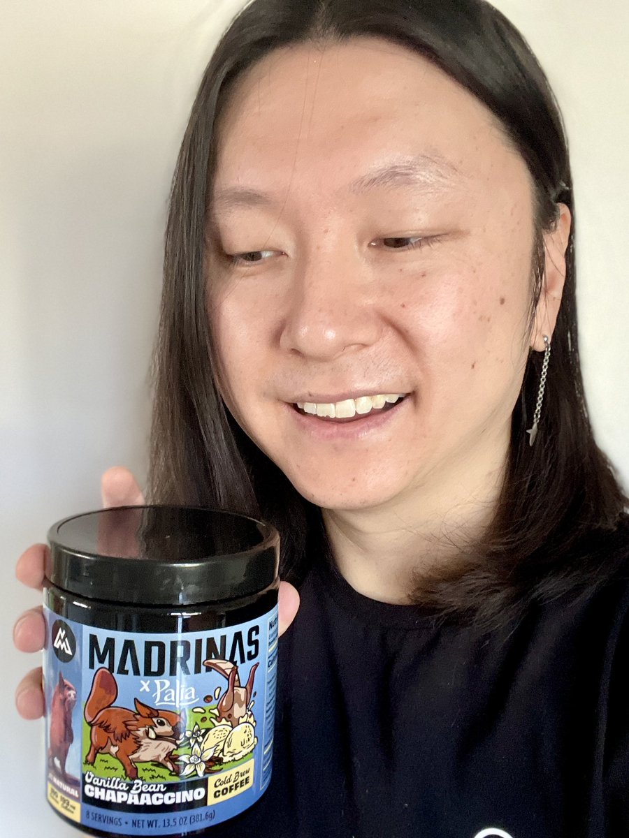 Girbeagly's tweet photo. The kind coffee connoisseurs at @MADRINAS just sent me their newest collab with @playPalia — the Vanilla Bean Chapaaccino cold brew!

I’m happy to report that no actual chapaas were used as ingredients (that we know of)!

I have da caffeine zoomies now tho 😐🤪

#PaliaPartner #ad https://t.co/9ZLngeerxC