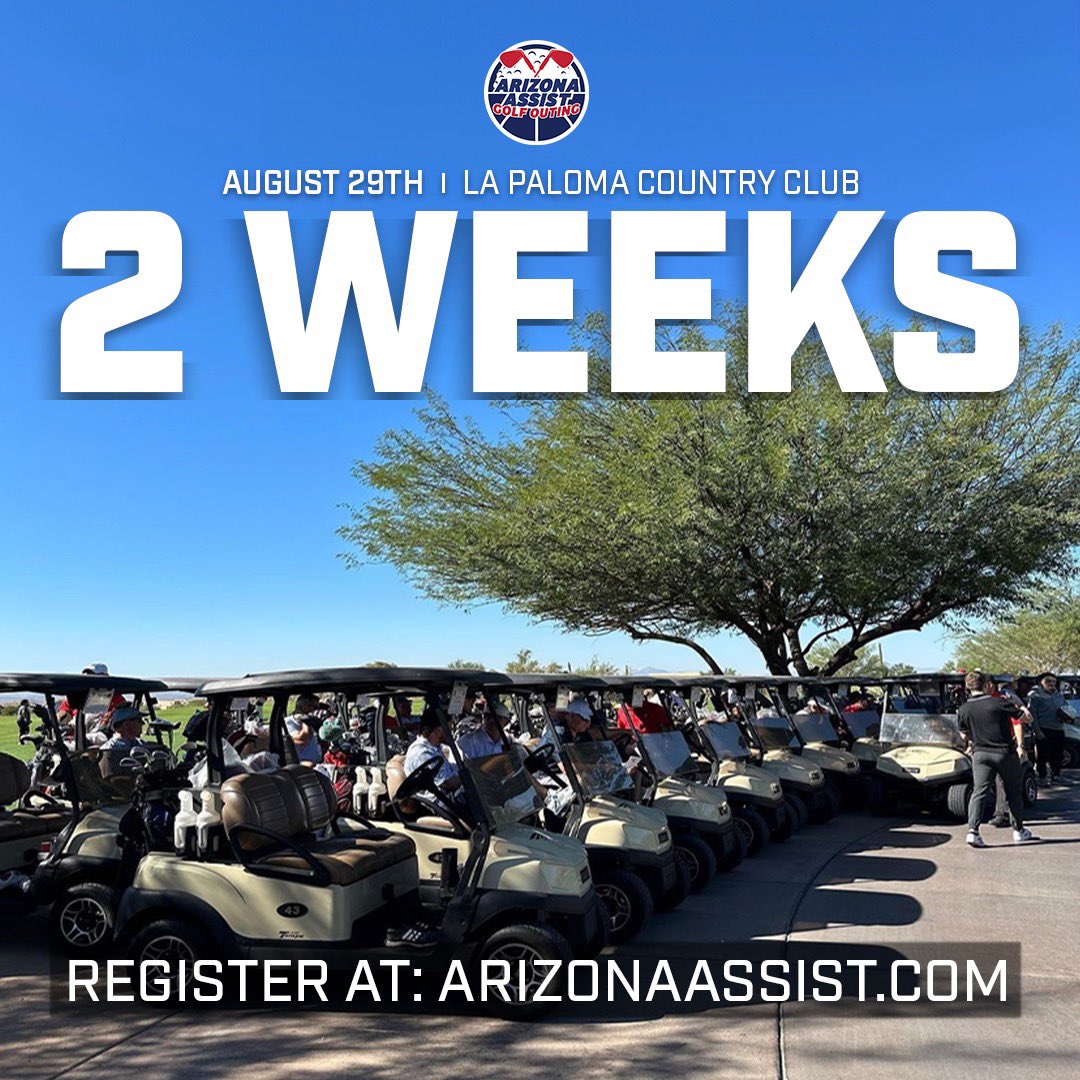 ArizonaAssist's tweet image. Wildcat Fans! Only two weeks left until the Arizona Assist Golf Outing. Meet the players, enjoy food and beverages, play some golf, and have some fun! Register at: ArizonaAssist.com! 🏀 #BearDown #ArizonaAssist #GolfOuting