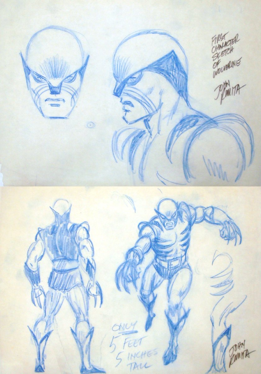 ClassicXMen's tweet photo. Wolverine character design sketches by John Romita Sr. https://t.co/kzrzrLaCG2