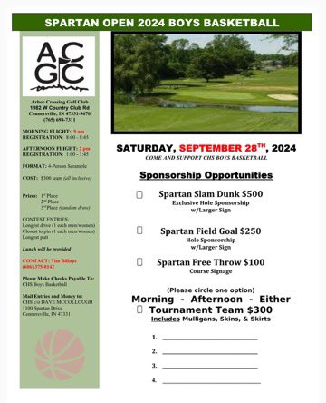 Information for our annual Spartan Golf Outing! Please reach out with any questions. 🔴⚪️