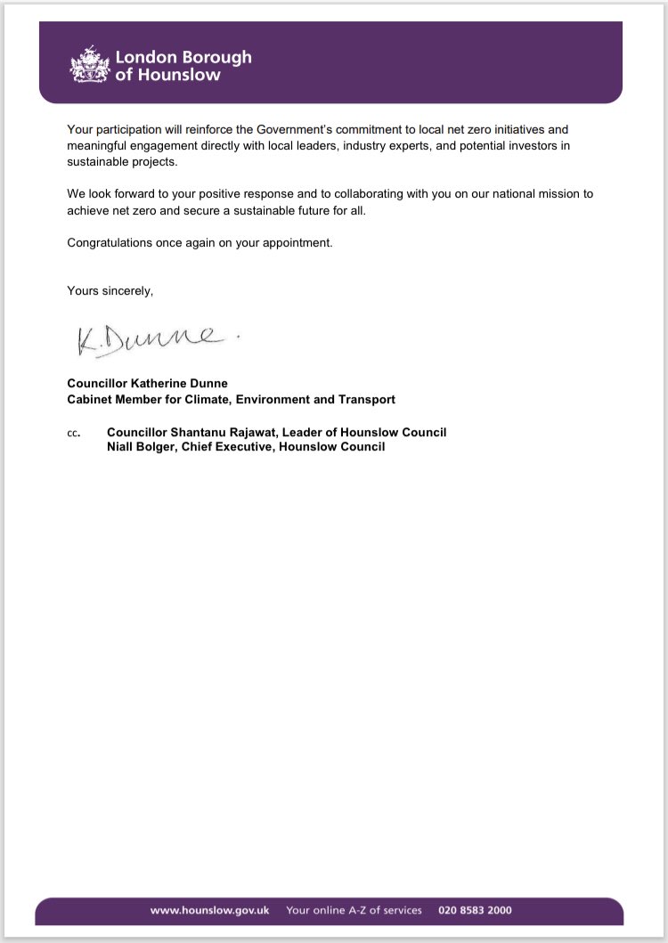 Cllr Katherine Dunne (@katherinedunne) on Twitter photo I’ve written to <a href="/Ed_Miliband/">Ed Miliband</a>, reaffirming <a href="/LBofHounslow/">Hounslow Council</a>’s commitment to climate action and looking forward to enhanced collaboration with the <a href="/UKLabour/">The Labour Party</a> government
Read my full letter: hounslow.gov.uk/news/article/3… I’ve written to <a href="/Ed_Miliband/">Ed Miliband</a>, reaffirming <a href="/LBofHounslow/">Hounslow Council</a>’s commitment to climate action and looking forward to enhanced collaboration with the <a href="/UKLabour/">The Labour Party</a> government
Read my full letter: hounslow.gov.uk/news/article/3…