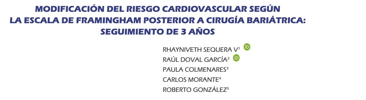 RevVenezCir's tweet photo. Modificación del riesgo cardiovascular según la escala de Framingham posterior a cirugía bariátrica: seguimiento de 3 años.
Publicado 15/8/2024.
R Sequera, R García, P Colmenares, C Morante, R González.
https://t.co/WIvbRZzwVj https://t.co/BtkHoLrpx5