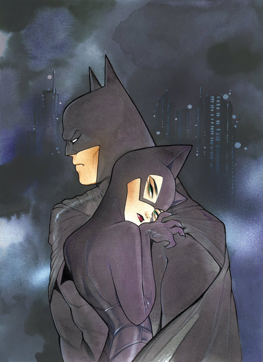 batmancurated's tweet image. batman &amp;amp; catwoman by peach momoko