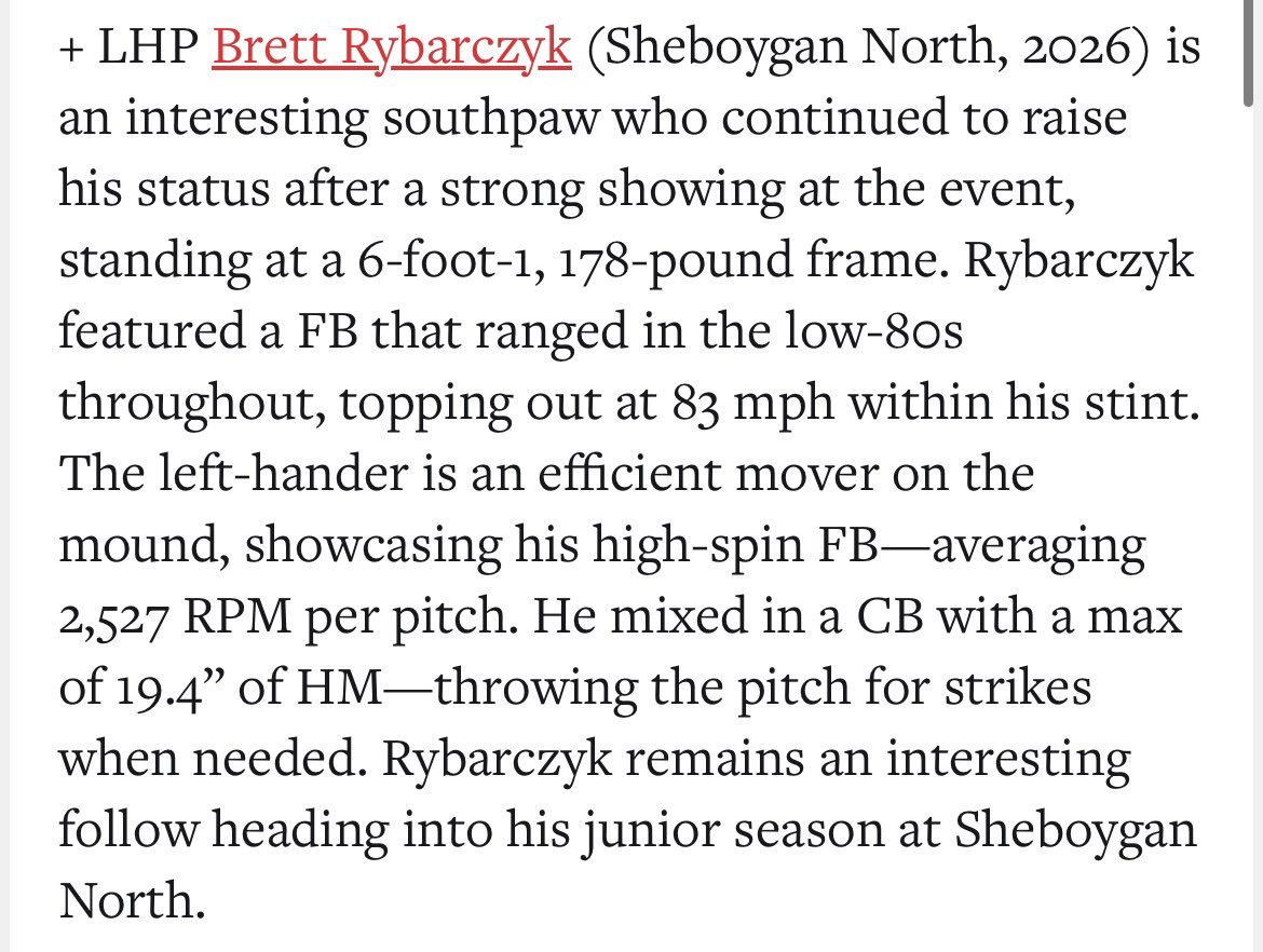 Brett Rybarczyk (@11_rybarczyk) on Twitter photo Thank you <a href="/PrepBaseballWI/">Prep Baseball Wisconsin</a> for hosting an amazing event and the awesome write up!
<a href="/RaysNorth/">GRB Rays-North</a> <a href="/Velocity_GB/">Velocity Performance Training</a> Thank you <a href="/PrepBaseballWI/">Prep Baseball Wisconsin</a> for hosting an amazing event and the awesome write up!
<a href="/RaysNorth/">GRB Rays-North</a> <a href="/Velocity_GB/">Velocity Performance Training</a>