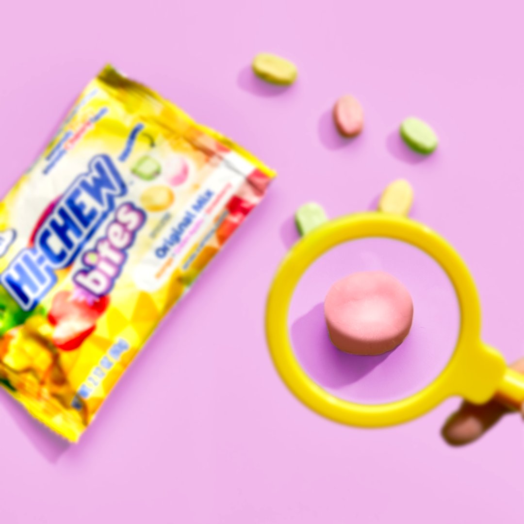 HiChew's tweet photo. Itty bitty HI-CHEW Bites offer a ton of flavor in a miniature package 🔍 Between Mango🥭, Green Apple🍏, and Strawberry🍓, what’s your favorite fruity flavor? (Emoji answers only) #hichew #mini #allthecandy https://t.co/IicdTEwpGM
