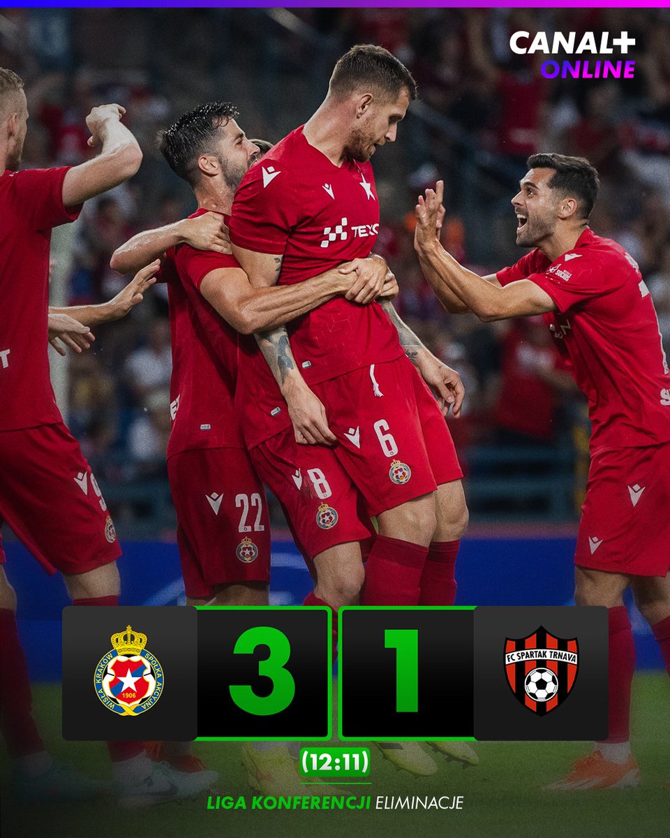 CANALPLUS_SPORT's tweet photo. 𝐓𝐀𝐀𝐀𝐀𝐊!🔥🔥🔥 Europejska przygoda Wisły Kraków trwa dalej!😍 https://t.co/hYWI4QtLMR