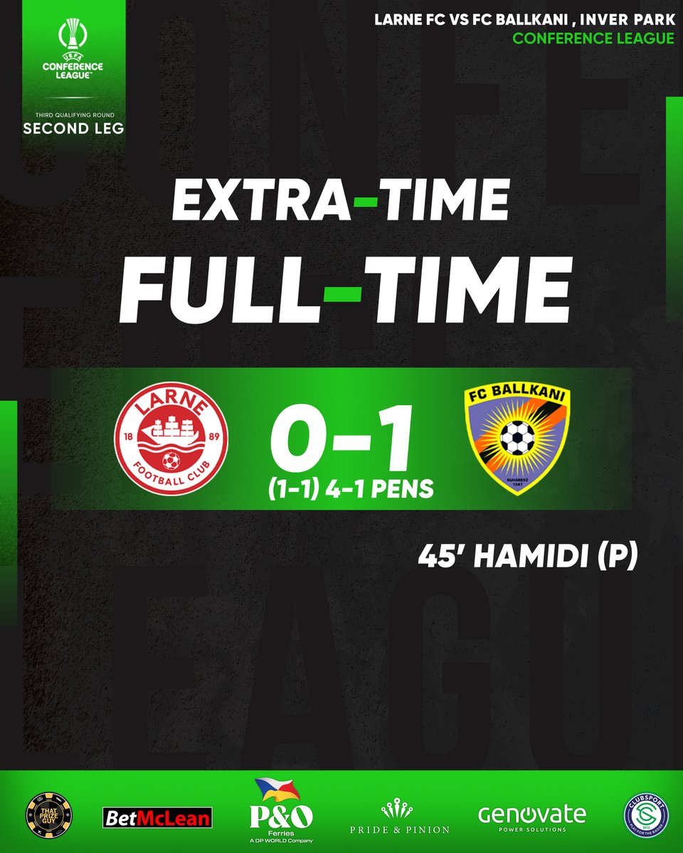 Our European journey continues 🤩

#WeAreLarne #ForTheTown