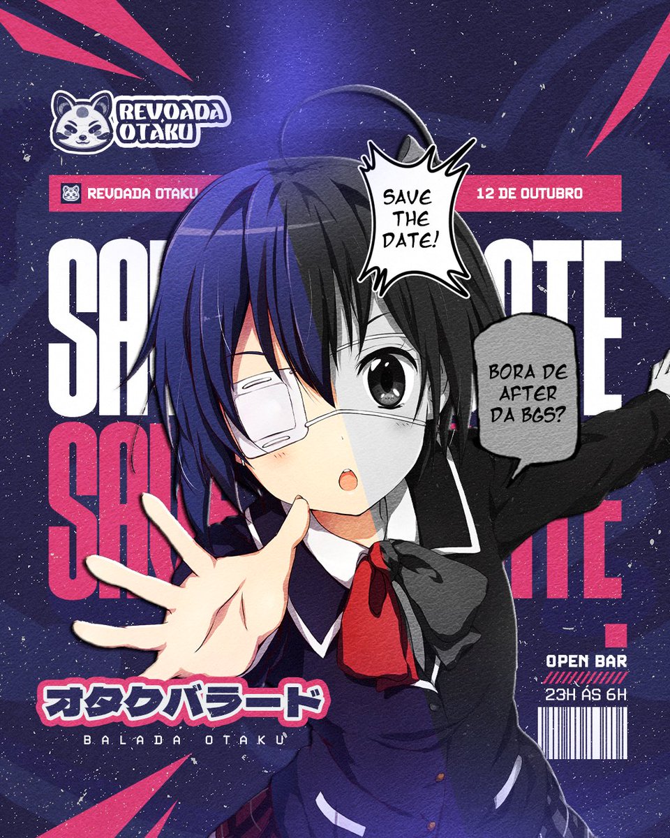 instagram.com/p/C-tJXLCyi_D/

Se você é daqueles que vive o espírito otaku, então prepare-se para uma noite que vai ficar marcada na história!

📅 Data: 12/10 (é isso mesmo, anote essa data porque ela vai ser lendária!)