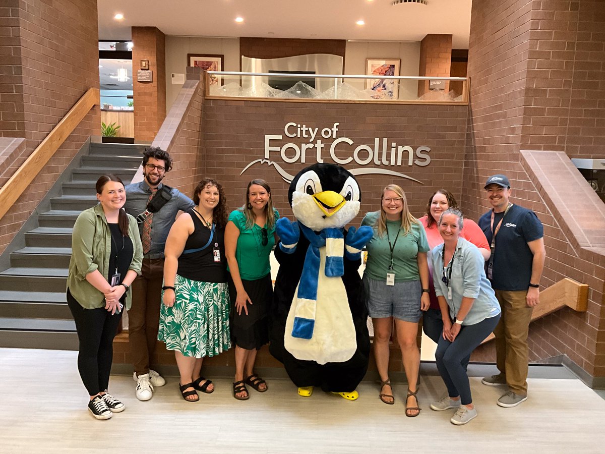 It's the most fun made up local government holiday of the year! Happy #CityHallSelfieDay from the <a href="/fortcollinsgov/">City of Fort Collins</a> Communications and Public Involvement team (plus Waddles)! 📸🐧❤️