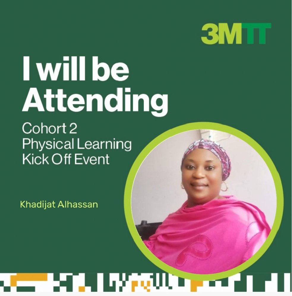 KhadijatAl28312's tweet image. #My3MTT #My3MTTlearningcommunity #My3MTTNIGERIA
Thank you for the opportunity @3MTTNigeria @3mttNews @3MTTSupport