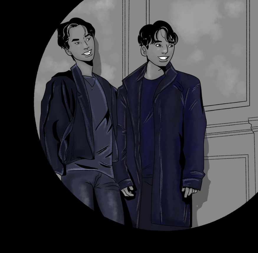 GWhim32439's tweet image. A casual doodle of Brett and Eddy from one of their photoshoots 

#eddychen #brettyang #twoset #twosetviolin #digitalart #art