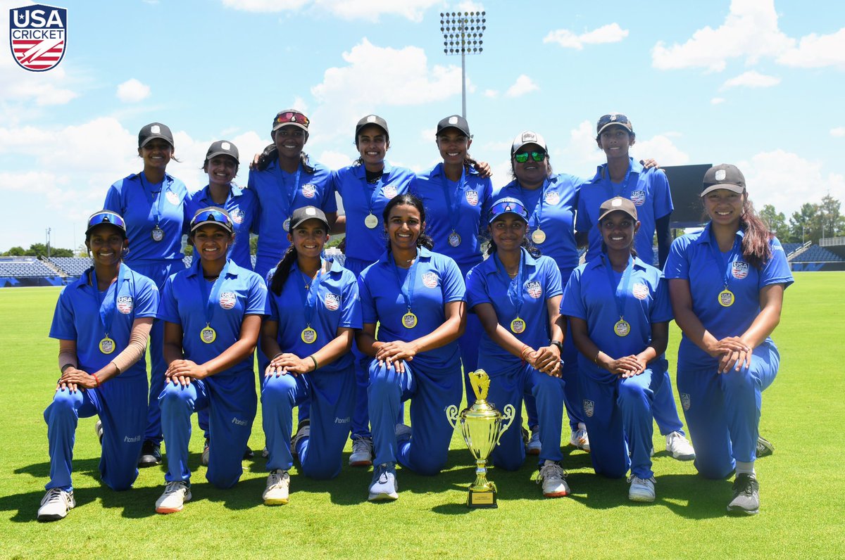 usacricket's tweet photo. West are the champions of the 2024 Senior Women’s National Championship! 🏆🎉

#WeAreUSACricket 🇺🇸 https://t.co/ZfXiUTW2hF