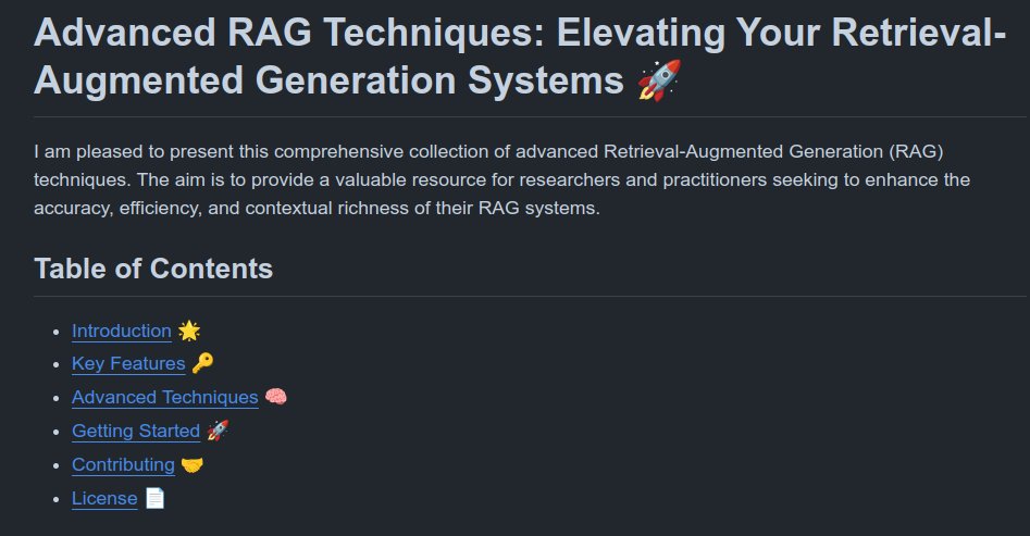 Very useful RAG repo.

A good collection of RAG implementations with many different strategies.

Includes tutorials, and visualizations.